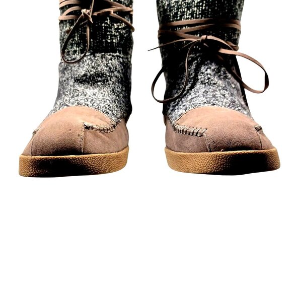 Madden Girl Cozy Cabincore Sherpa Lined Tweed Rustic Ankle Boots Womens Sze 8.5 - Picture 9 of 10